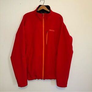 Marmot Cherry Red & Orange Softshell Full Zip Nylon Blend Jacket Size XL